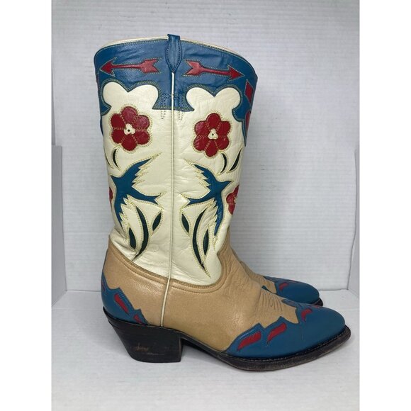 Montana Swallow Vintage Womens Western Boots sz 8.5 - Picture 2 of 16